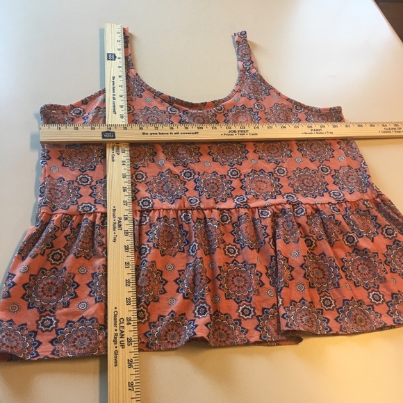 Self Esteem Sleeveless Boho Peplum Tank Top Juniors 1X Flowy Tiered - Picture 7 of 9